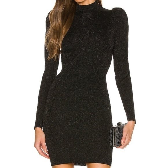 Alice + Olivia. Issa Turtleneck Puff Sleeve Dress - Picture 1 of 13